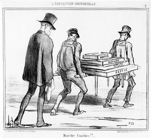 “葬礼三月”，来自“世界博览会”系列的漫画，发表于1855年4月11日的“Le Charivari”（另见741259） 作者 奥诺雷·杜米埃